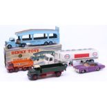 Dinky: A boxed Dinky Toys, Pullmore Car Transporter, 982, blue livery. Original blue / white striped