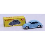 Dinky: A boxed Dinky Toys, Volkswagen, 181, light blue, with silver base, in original yellow picture