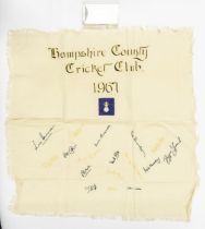 Hampshire County Cricket Club, 'Champion County 1961', a silver cigarette case with engine turned