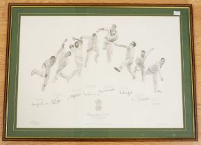 After Paul Vater, Hampshire County Cricket Club, 500 wicket takers, limited edition print,