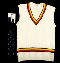 Derek Shackleton's MCC sleeveless sweater by Jaegar, size 42, together with an England player's
