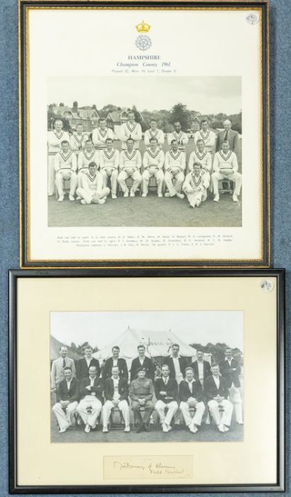 Hampshire Country Cricket Club Champion Country 1961, official team photograph showing seasons