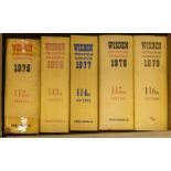 1970-79 Wisden Cricketers Almanack, including hardbacks 1970,71, 74, 75 and 78, the rest linen