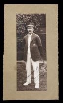 A signed black and white photograph of Hanson 'Sammy' Carter (1878-1948), the Australian wicket