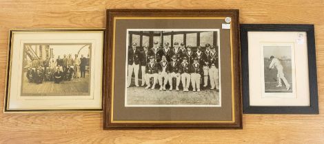 Photograph of Australian Touring Side c1930, captained by Bill Woodfull, all signatures faded, a