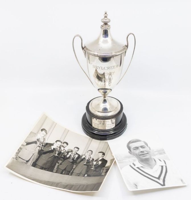 Trophy - 'The Brylcreem Cup', inscribed on the base '1960 Bowling D Shackleton Hampshire v
