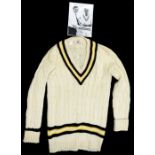 Derek Shackleton's Hampshire County Cricket Club long sleeved wool sweater by Alan Paine of