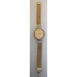 A circa 1990's lady's 18ct gold Audemars Piguet wristwatch, gold matt 21 x 19mm dial, diamond set