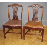 A good set of six reproduction mahogany dining chairs, each having anthemion and bell flower