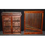 A George III style mahogany hanging cabinet enclosed by a pair of astragal glazed panel doors, W94cm