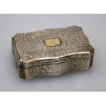 Charles Rawlings and William Summers, A Victorian silver and gilt snuff box of serpentine outline,