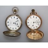 S Smith and son, a silver half hunter crown wind pocket watch, movement numbered 15275 together with