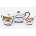 A Mappin & Webb three piece princess plate tea set