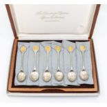 A cased set of six commemorative silver spoons  'The Sovereign Queens Spoon Collection' members