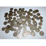 Large quantity of pre 1947 silver coins dating from 1920 to 1946 55 half crowns 20 2 shillings 21