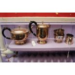 A good three-piece silver-plated tea and coffee service, comprising of tea pot, coffee pot, sugar