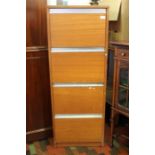 A good late 60s / early 70s striking chrome mounted veneered filing cabinet of four drawers