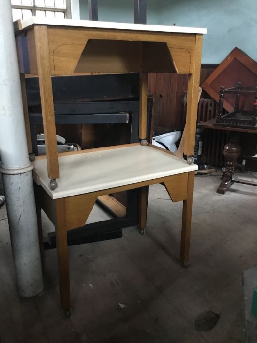 Collection of tables from the Science Lab of Ecclesbourne School in Duffield (Charles Hanson's old