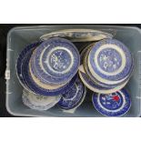 A mixed quantity of blue and white ceramics (3 boxes)