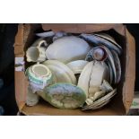 4 boxes of mixed ceramics including large quantity of Copeland, blue and white etc