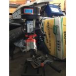 A Rolson 5 speed pillar drill, 13mm chuck, 350w motor press, for bench top mounted drilling,