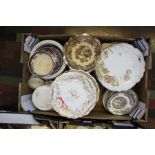 Three boxes of mixed ceramics, including Royal Worcester, tureens, Charles and Diane commemorative