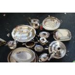 Quantity of mixed silver plate including tureens, teapots, coffee pots