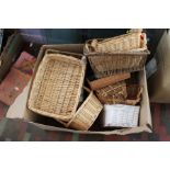 Of country house interest a large collection of wicker baskets trays etc… all in wicker