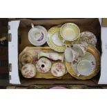 Three boxes of cups and saucers, Coronationware, Wedgwood, Victorian plates