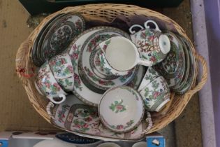 A collection of Coalport Indian treen teaware, probably Edwardian, comprising six tea cups and