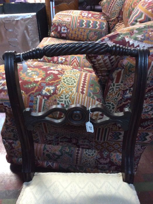 A striking Regency mahogany dining chair, circa 1805, rope twist top rail, pierced crest rail on - Image 2 of 3