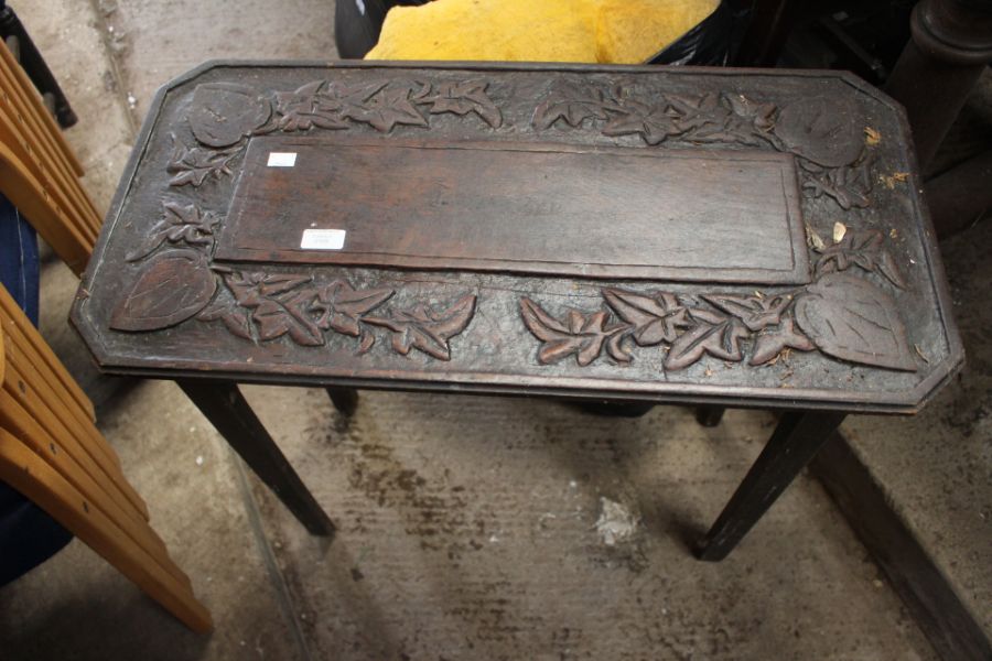 A stained wood carved rectangular, canted corners, side table, with Victorian mahogany chest of - Image 2 of 3