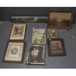 A collection of framed work, including oi, watercolour, photograph and prints of differing sizes and