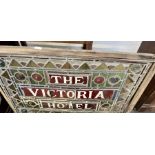 One coloured and leaded glass window ‘The Victoria Hotel’ AF