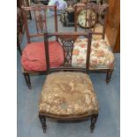 A collection of late 19th century / early 20th century nursing / bedroom chairs carved splats with