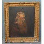 19th century continental school, portrait of an old man, oil on canvas, in gilt frame a/f 92cm x