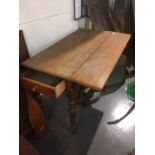 One mahogany drop leaf table with draw
