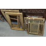A collection of empty frames, mostly gilt (qty)