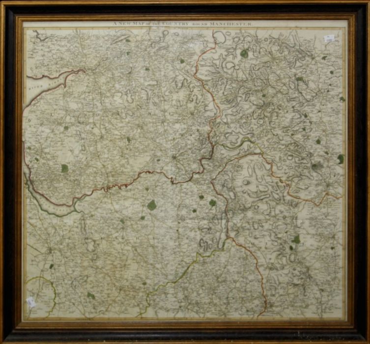 A large late 18th/early 19th century handcoloured  Stockdale map, ' A New Map of the Country Round