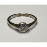 An 18ct white gold (hallmarked) diamond solitaire ring, 0.40ct diamond estimated weight, gross