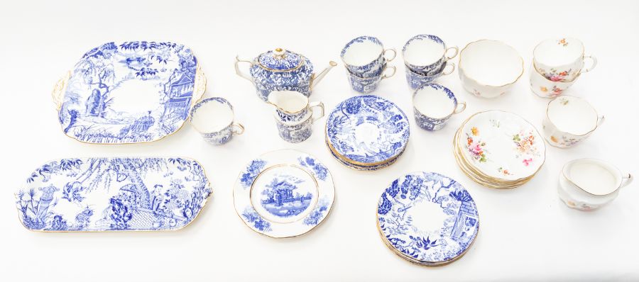 A collection of Royal Crown Derby items in 'posies' and mikado patterns