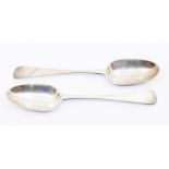 A pair of Irish silver spoons, Dublin 1770, length approx 23.5cm, combined weight approx 4.71ozt