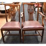 A matched set of six Chippendale style mahogany dining chairs, early to mid 20th Century, with