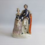 A Large Staffordshire figure of Queen and King of Sardinia Circa 1855 Size: 36cm height Condition: