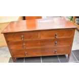 Small Edwardian chest of two above two drawer with inlaid top 107cm x 58cm