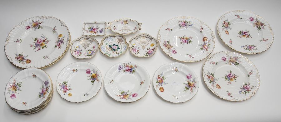 A quantity of Royal Crown Derby posies pattern to include 12 trios, 3 trinket boxes, a milk jug, two - Image 2 of 4