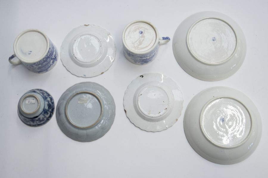 A quantity of blue and white to include an 18th Century Chinese tea bowl and saucer, two early ` - Image 2 of 2