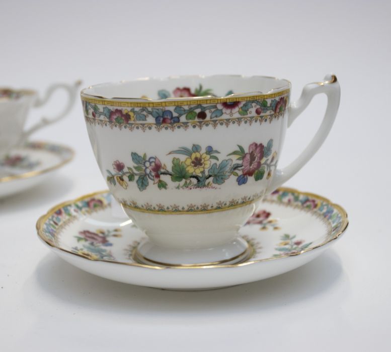 Coalport Ming Rose 6 trios and one cup and saucer - Image 2 of 3