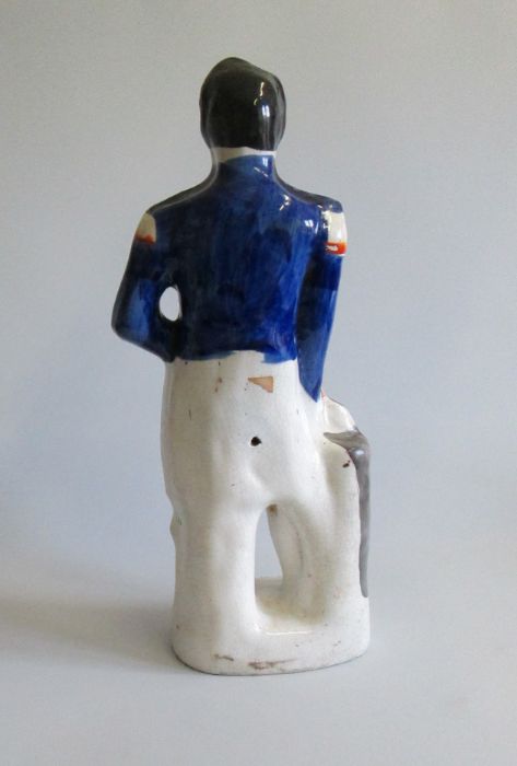 A Large Staffordshire figure of Louis Napoleon Circa 1850 Size: height 42cm Condition: Crack to - Image 2 of 4