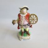 A Derby Figure of Falstaff, standing on a scroll base with a shield on his left arm and sword in